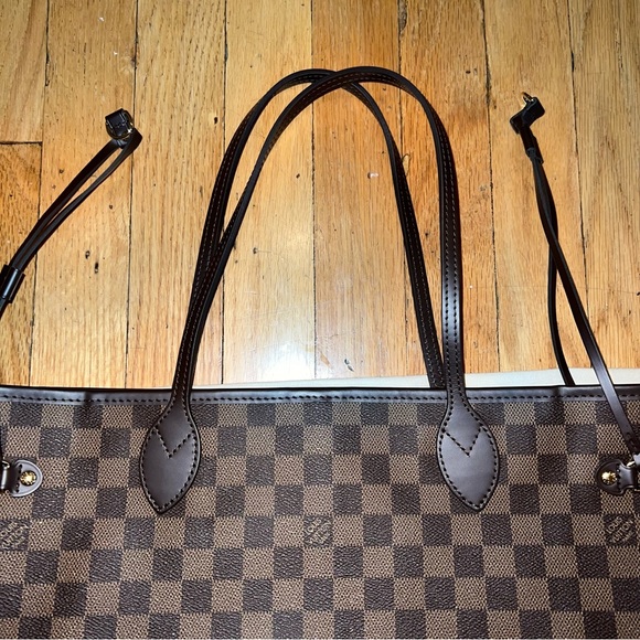 LOUIS VUITTON DAMIER EBENE NEVERFULL MM TOTE ROSE BALLERINE - Picture 8 of 16